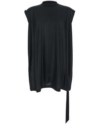 Rick Owens - Crew Neck T-Shirt With Raised Collar - Lyst