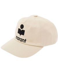 Isabel Marant - White Baseball Cap With Contrasting Logo Embroidery In Cotton Woman - Lyst