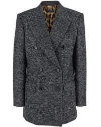 Dolce & Gabbana - Double-Breasted Jacket With Peak Revers - Lyst