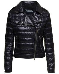 Herno - Padded Biker Jacket With Rever Collar In Ultralight Nylon Woman - Lyst