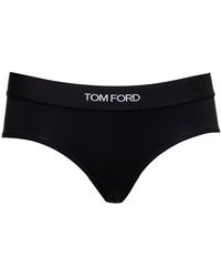 Tom Ford - Slip 'signature boy short' con fascia logo in jersey stretch - Lyst