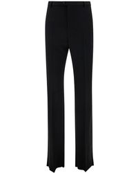 Saint Laurent - Smoking High-Waisted Pants With Covered Button In - Lyst