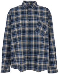 ERL - Camicia Con Motivo A Quadri E Logo Lettering Sul Fronte - Lyst