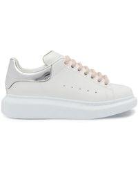 Alexander McQueen - Sneaker oversize bianca e argento - Lyst