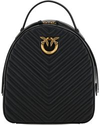 Pinko - Love Click Backpack With Love Birds Diamond Logo Detail - Lyst