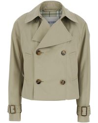 Burberry - Cotton Blend Trench Jacket - Lyst