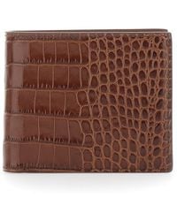 Tom Ford - Bi-Fold Wallet With Embossed Crocodile Effect - Lyst