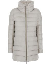 Save The Duck - 'Lydia' Down Jacket With High Neck And Logo Patch - Lyst