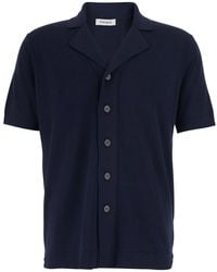 Kangra - Shirt With Notched Revers Collar And Short Sleeves - Lyst