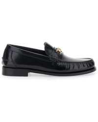 Versace - Loafers With Metallic Medusa Head Detail - Lyst