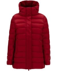 Save The Duck - 'Drimia' Long Down Jacket With Tonal Logo Patch - Lyst