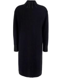 Fabiana Filippi - Dress With High Collar And Rhinestone Details In - Lyst