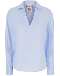 Semicouture - Shirt With V-Neck - Lyst