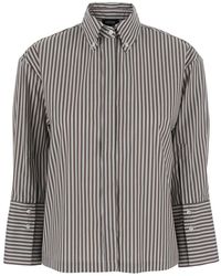 Le Plain - Shirt With Striped Motif And Button-Down Collar - Lyst