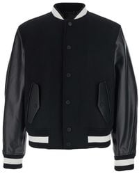 Givenchy - Jacket With Bi-Color Details And Patch On The Back - Lyst