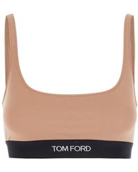 Tom Ford - Top With Square Neckline And Logo Lettering On The Fron - Lyst