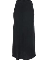 Plain - Midi Skirt With Concealed Side Zip Closure - Lyst