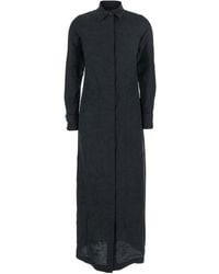 Max Mara - 'Rovigo' Long Dress With Cut-Out On The Back And Crumpl - Lyst