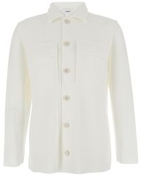Lardini - Shirt With Classic Collar And Two Front Patch Pockets In - Lyst