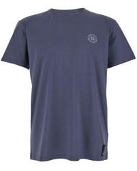 Fendi - Crewneck T-Shirt With Logo Print On The Front And Logo Patch On The Rear - Lyst