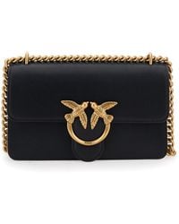 Pinko - Borsa Mini 'Love One' Con Tracolla A Catena E Placca Love Birds - Lyst