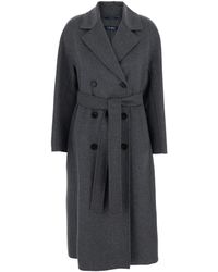 Max Mara - Cappotto 'Paul' Doppiopetto Con Revers Classici E Cintura S - Lyst