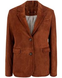 Golden Goose - Jackets Journey W's Leather Jacket With Shirt Collar And - Lyst