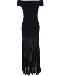 MICHAEL Michael Kors - Long Dress With Dropped Shoulders And Pleat - Lyst