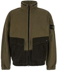 Stone Island - 'Panama' Jacket With Fixed Hood And Logo Patch On The Sleeve - Lyst
