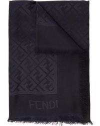 Fendi - Ff Silk And Wool Scarf - Lyst