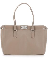 Fendi - 'Pekaboo Tote Small' Shoulder Bag With Turn-Lock Closure I - Lyst
