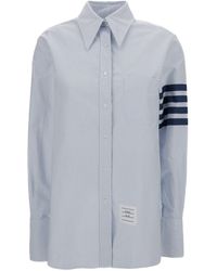 Thom Browne - Light Striped Shirt With 4Bar Detail - Lyst