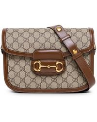 Gucci - Shoulder Bag 'Horsebit Bag' With Leather Details For - Lyst