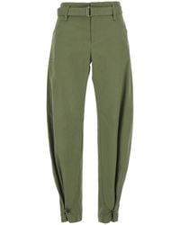 Semicouture - 'Ryana' Pants With Front Belt And Buttoned Hems - Lyst