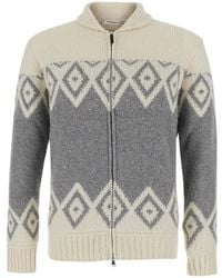 Kangra - Cardigan Zip Fantasia With V-Neck And Long Sleeves - Lyst