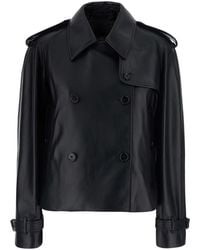 Burberry - 'Mayfair' Jacket With Wide Collar And Cropped Design - Lyst