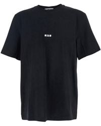 MSGM - Cotton T-Shirt With Logo - Lyst