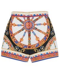 Dolce & Gabbana - Shorts With Front Belt And Carretto Print I - Lyst