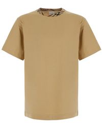 Burberry - 'Ryan' T-Shirt With Check Motif Collar - Lyst