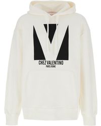 Valentino - 'Chez' Hoodie With Drawstring Hood And Maxi Logo Print - Lyst