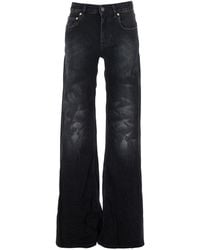 Balenciaga - Wide Leg Jeans With Faded Effect - Lyst