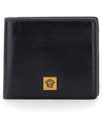 Versace - Bi-Fold Wallet With Logo On The Front - Lyst