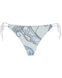 PUCCI - Light Bikini Bottom With Adjustable Tie Closure And All-Over Orchidea Print - Lyst