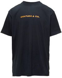 Cultura - Crewneck T-Shirt With & Co Print - Lyst
