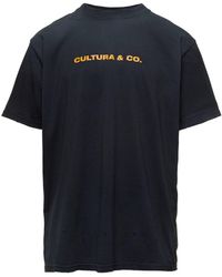 Cultura - Crewneck T-Shirt With & Co Print - Lyst