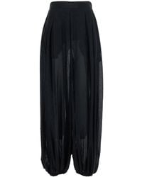 Semicouture - Pants With Elasticated Waist And Side Pockets - Lyst