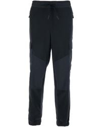 Moncler - Pants With Side Logo Patch And Tech Fabric Inse - Lyst