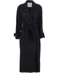 Jucca - Double-Breasted Trench Coat With Waist Belt - Lyst