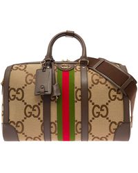 Gucci - And Ebony Duffle Bag With Web And Double G Detail - Lyst