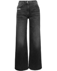 Givenchy - 5-Pocket Style Wide Jeans With Logo Patch - Lyst